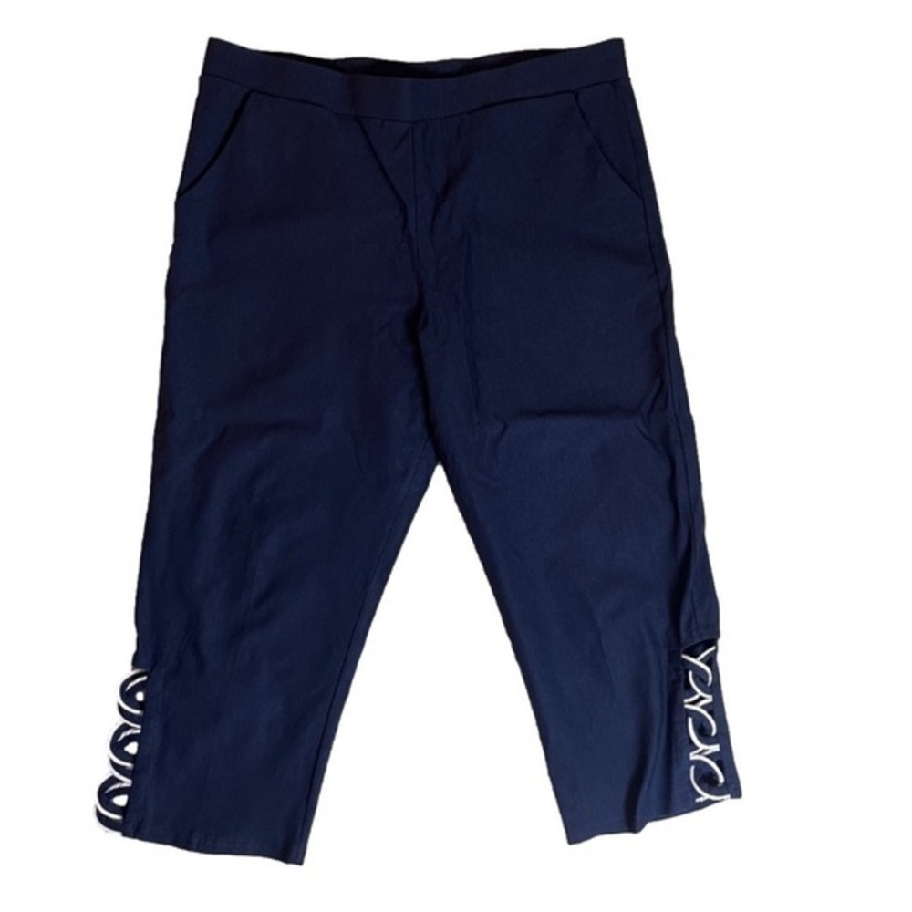 ⭐️ Creation pull-up cropped dark navy pants- size Large